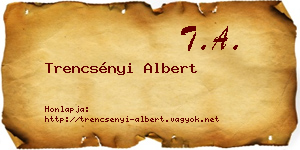 Trencsényi Albert névjegykártya