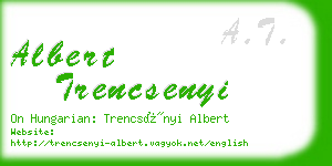 albert trencsenyi business card